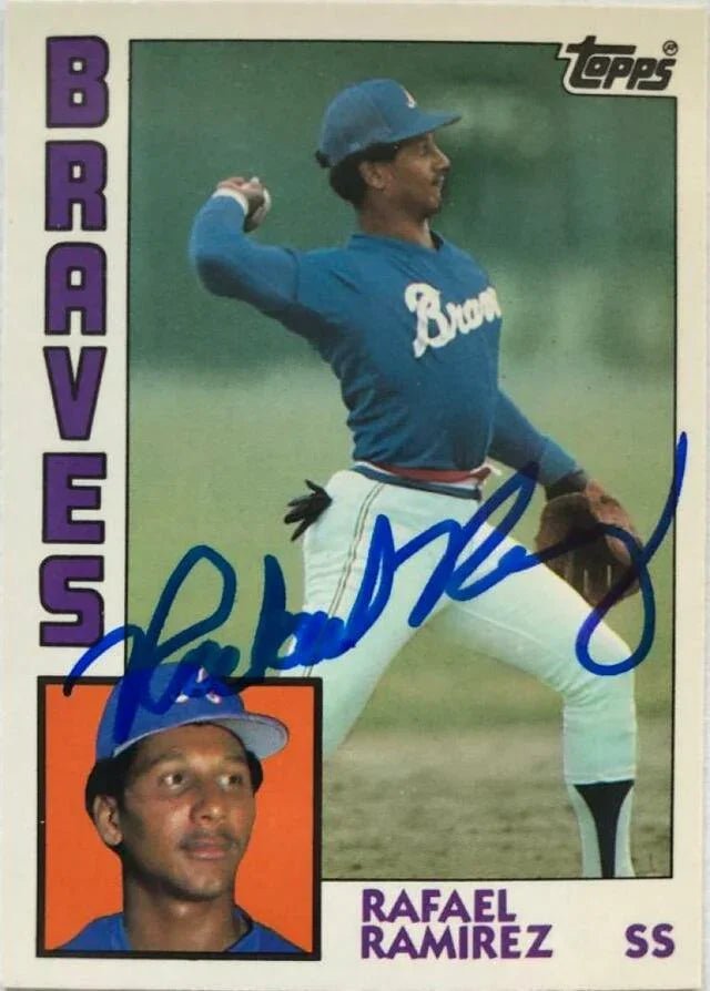 Rafael Ramirez Signed 1984 Topps Tiffany Baseball Card - Atlanta Braves