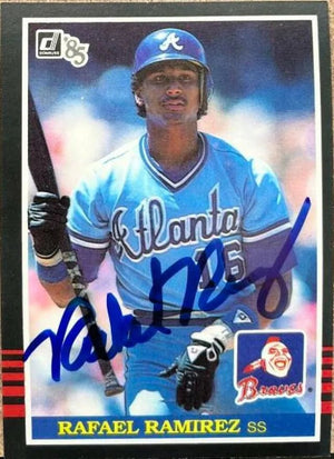 Rafael Ramirez Signed 1985 Donruss Baseball Card - Atlanta Braves