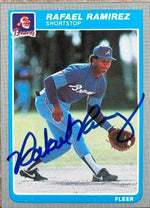 Rafael Ramirez Signed 1985 Fleer Baseball Card - Atlanta Braves