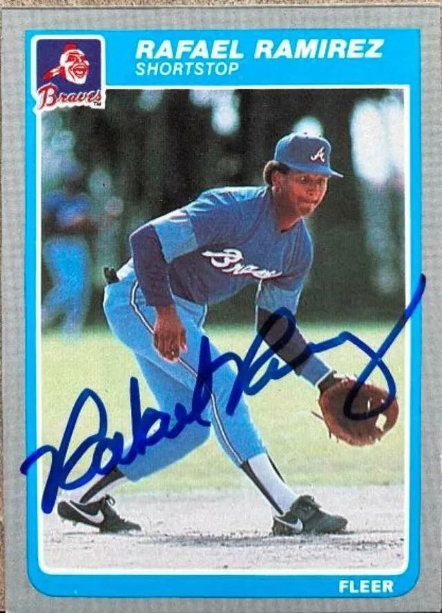 Rafael Ramirez Signed 1985 Fleer Baseball Card - Atlanta Braves