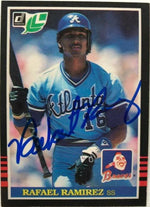 Rafael Ramirez Signed 1985 Leaf Baseball Card - Atlanta Braves