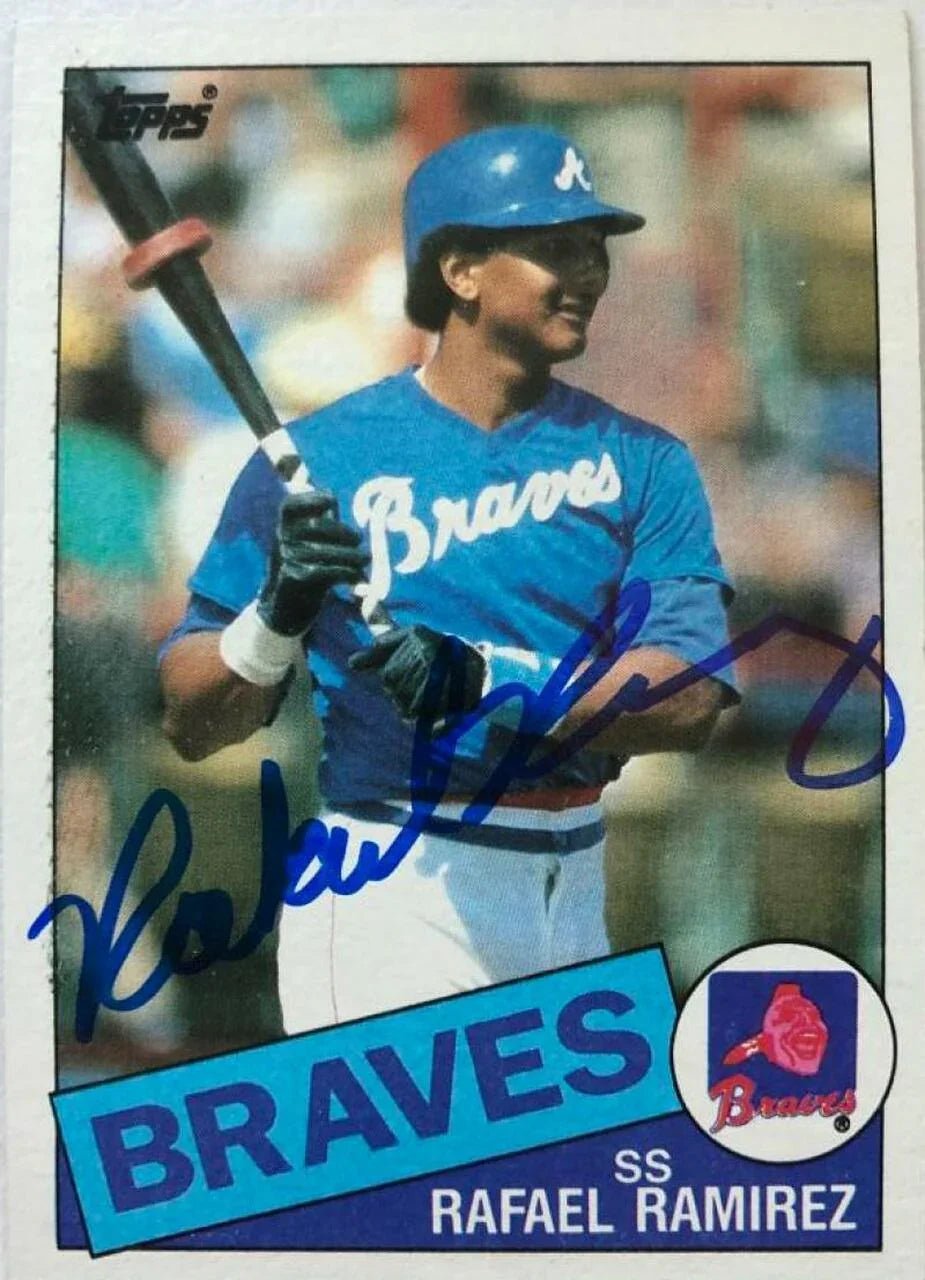 Rafael Ramirez Signed 1985 Topps Baseball Card - Atlanta Braves
