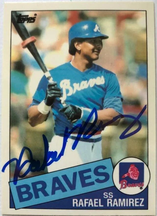 Rafael Ramirez Signed 1985 Topps Tiffany Baseball Card - Atlanta Braves