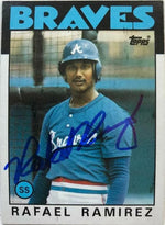 Rafael Ramirez Signed 1986 Topps Baseball Card - Atlanta Braves