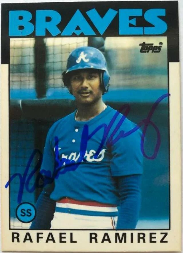 Rafael Ramirez Signed 1986 Topps Tiffany Baseball Card - Atlanta Braves