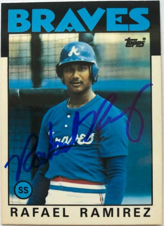 Rafael Ramirez Signed 1986 Topps Tiffany Baseball Card - Atlanta Braves - PastPros