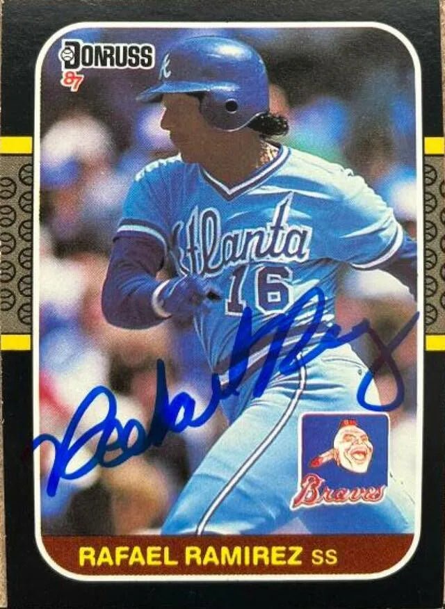 Rafael Ramirez Signed 1987 Donruss Baseball Card - Atlanta Braves