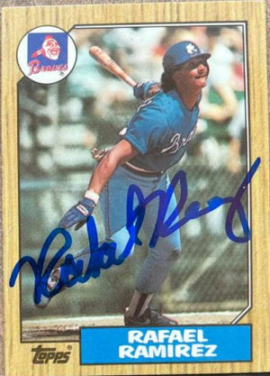 Rafael Ramirez Signed 1987 Topps Tiffany Baseball Card - Atlanta Braves