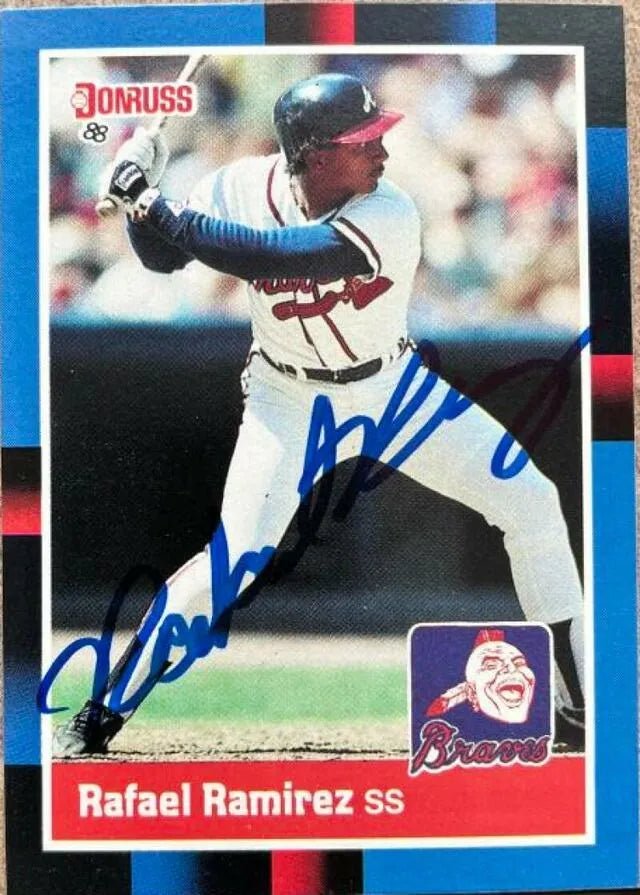 Rafael Ramirez Signed 1988 Donruss Baseball Card - Atlanta Braves