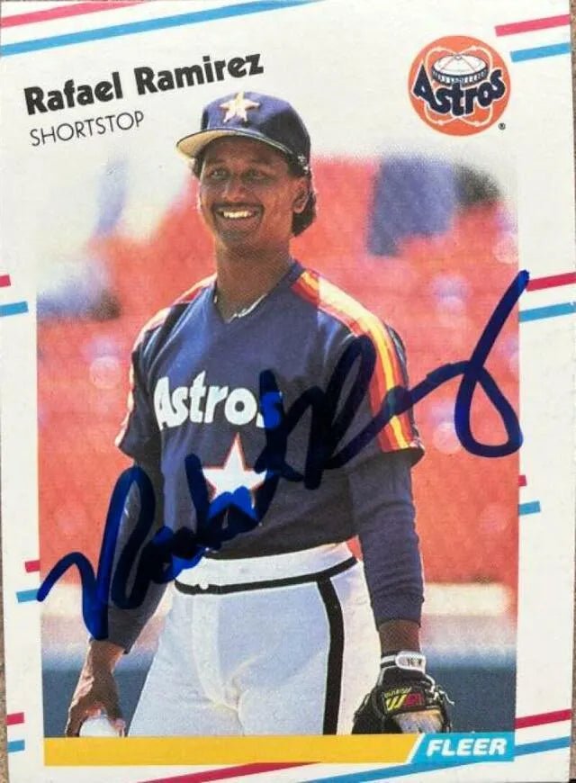 Rafael Ramirez Signed 1988 Fleer Update Baseball Card - Houston Astros