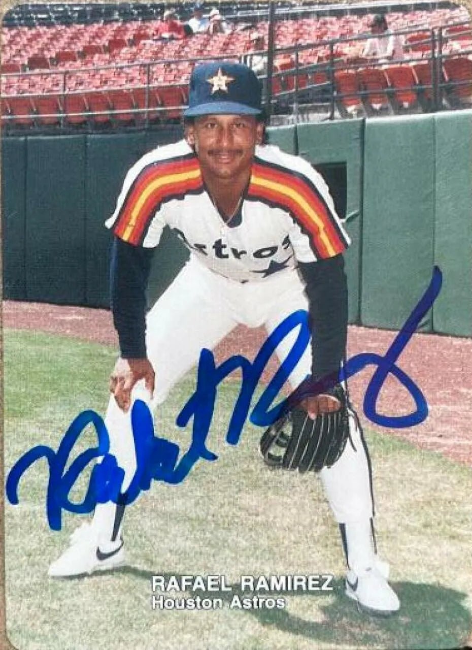 Rafael Ramirez Signed 1988 Mother's Cookies Baseball Card - Houston Astros