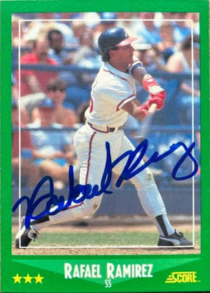Rafael Ramirez Signed 1988 Score Baseball Card - Atlanta Braves
