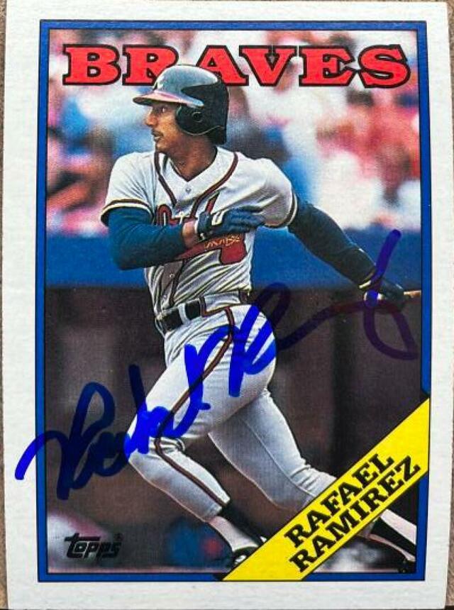 Rafael Ramirez Signed 1988 Topps Baseball Card - Atlanta Braves - PastPros