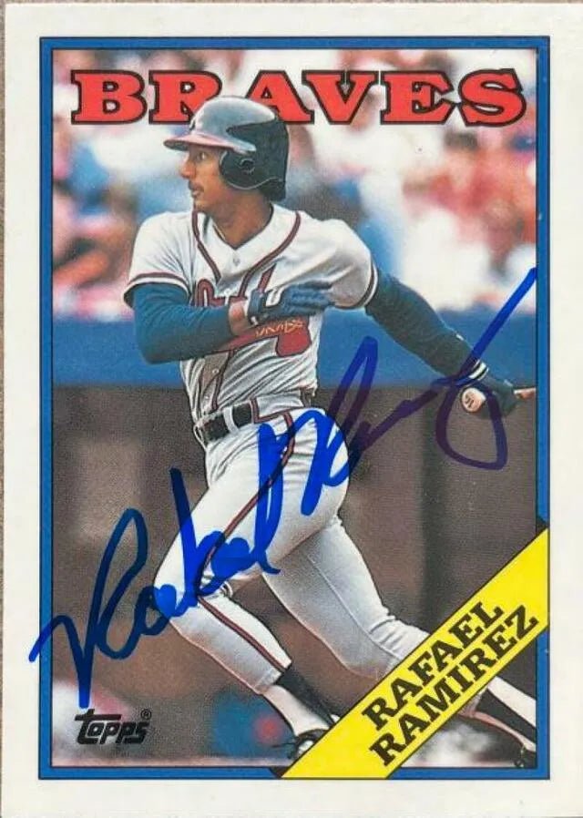Rafael Ramirez Signed 1988 Topps Tiffany Baseball Card - Atlanta Braves