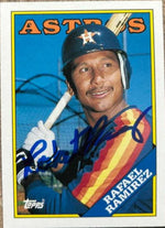 Rafael Ramirez Signed 1988 Topps Traded Baseball Card - Houston Astros