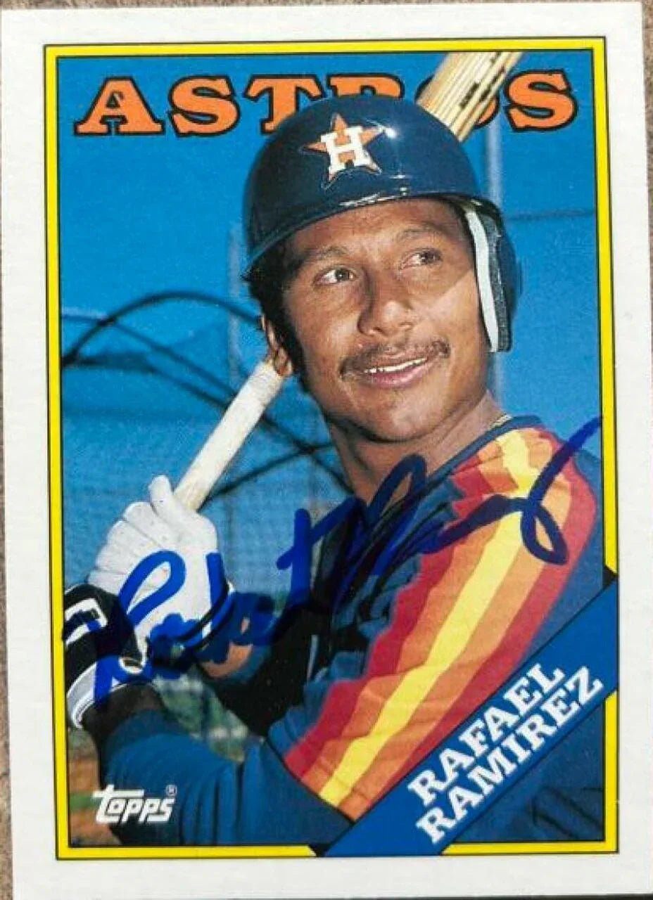 Rafael Ramirez Signed 1988 Topps Traded Baseball Card - Houston Astros