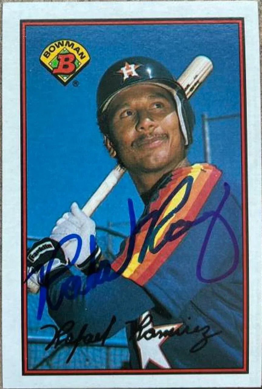 Rafael Ramirez Signed 1989 Bowman Baseball Card - Houston Astros