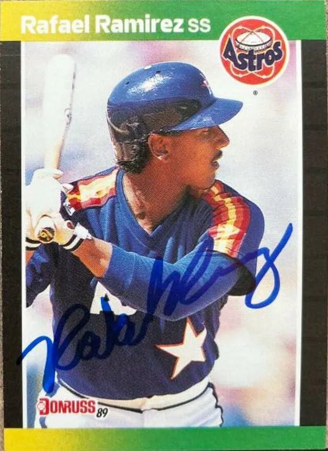 Rafael Ramirez Signed 1989 Donruss Baseball Card - Houston Astros