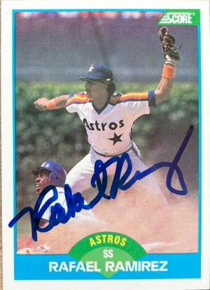 Rafael Ramirez Signed 1989 Score Baseball Card - Houston Astros