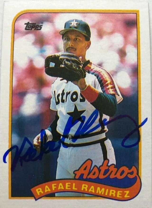 Rafael Ramirez Signed 1989 Topps Baseball Card - Houston Astros