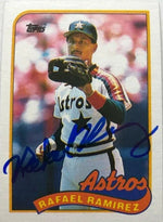 Rafael Ramirez Signed 1989 Topps Baseball Card - Houston Astros