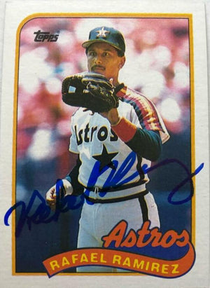 Rafael Ramirez Signed 1989 Topps Baseball Card - Houston Astros - PastPros