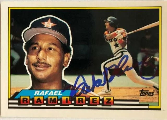 Rafael Ramirez Signed 1989 Topps Big Baseball Card - Houston Astros