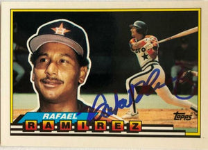 Rafael Ramirez Signed 1989 Topps Big Baseball Card - Houston Astros - PastPros