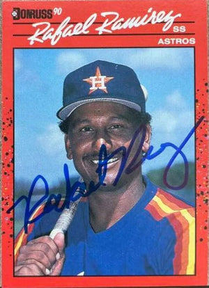 Rafael Ramirez Signed 1990 Donruss Baseball Card - Houston Astros