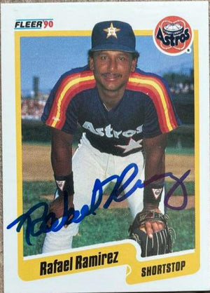 Rafael Ramirez Signed 1990 Fleer Baseball Card - Houston Astros - PastPros