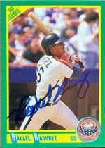Rafael Ramirez Signed 1990 Score Baseball Card - Houston Astros