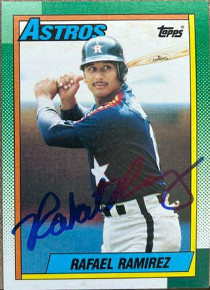 Rafael Ramirez Signed 1990 Topps Baseball Card - Houston Astros - PastPros