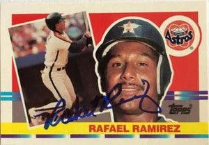 Rafael Ramirez Signed 1990 Topps Big Baseball Card - Houston Astros
