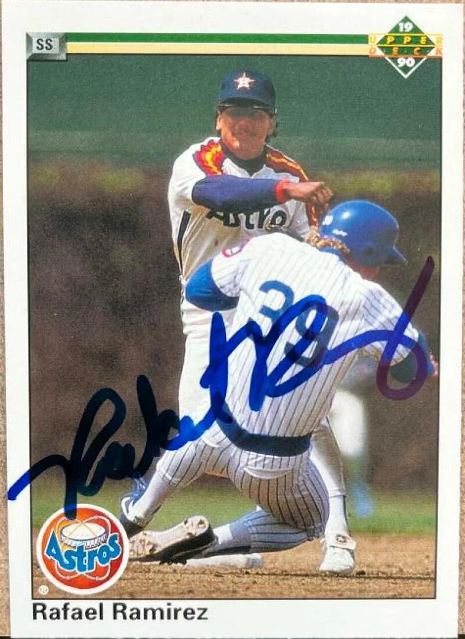 Rafael Ramirez Signed 1990 Upper Deck Baseball Card - Houston Astros
