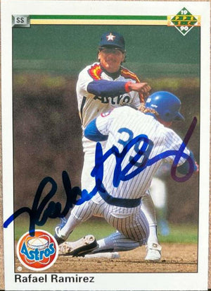 Rafael Ramirez Signed 1990 Upper Deck Baseball Card - Houston Astros - PastPros