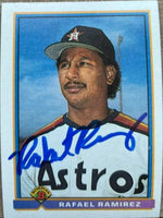 Rafael Ramirez Signed 1991 Bowman Baseball Card - Houston Astros
