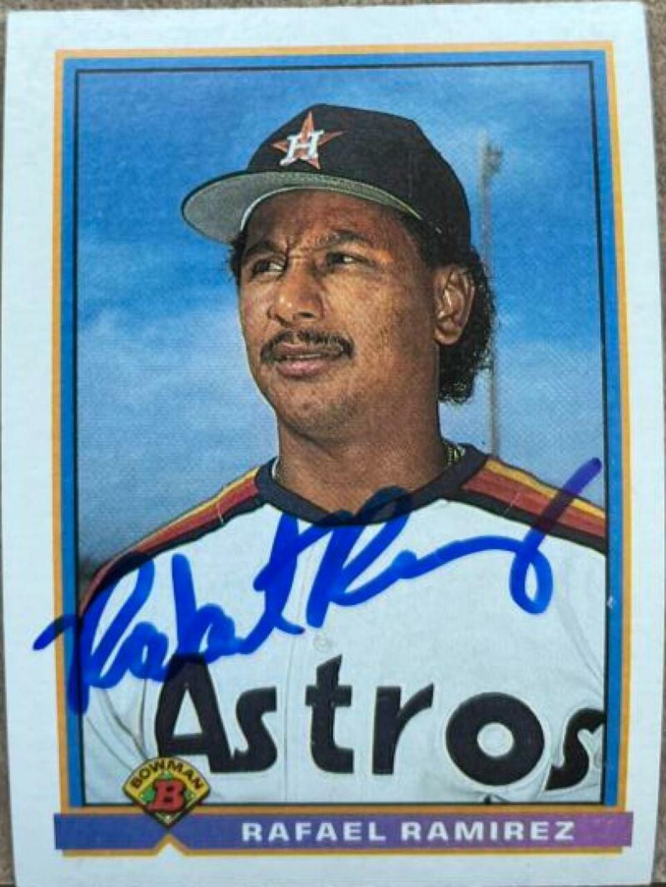 Rafael Ramirez Signed 1991 Bowman Baseball Card - Houston Astros - PastPros