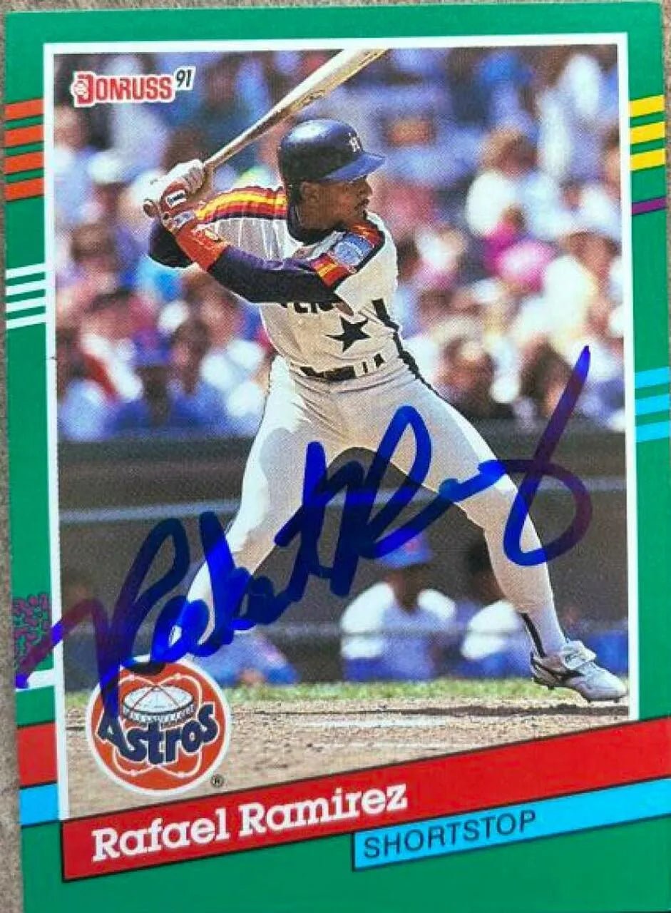Rafael Ramirez Signed 1991 Donruss Baseball Card - Houston Astros