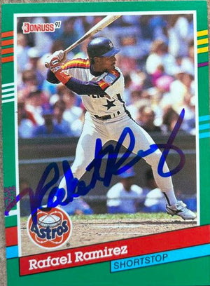 Rafael Ramirez Signed 1991 Donruss Baseball Card - Houston Astros - PastPros