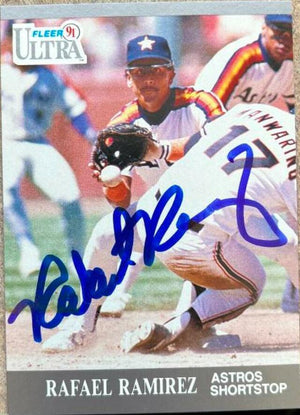 Rafael Ramirez Signed 1991 Fleer Ultra Baseball Card - Houston Astros - PastPros