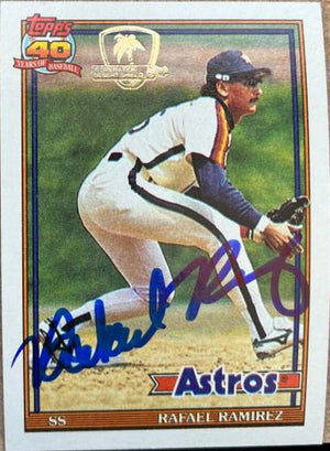 Rafael Ramirez Signed 1991 Topps Desert Shield Baseball Card - Houston Astros - PastPros