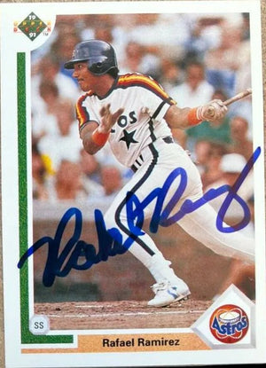 Rafael Ramirez Signed 1991 Upper Deck Baseball Card - Houston Astros