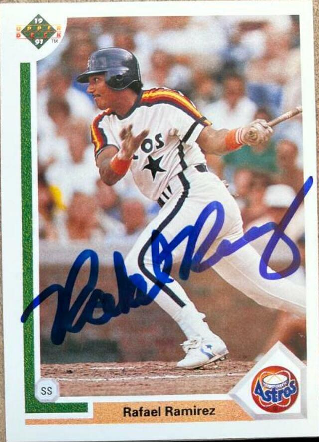 Rafael Ramirez Signed 1991 Upper Deck Baseball Card - Houston Astros - PastPros