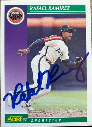 Rafael Ramirez Signed 1992 Score Baseball Card - Houston Astros - PastPros