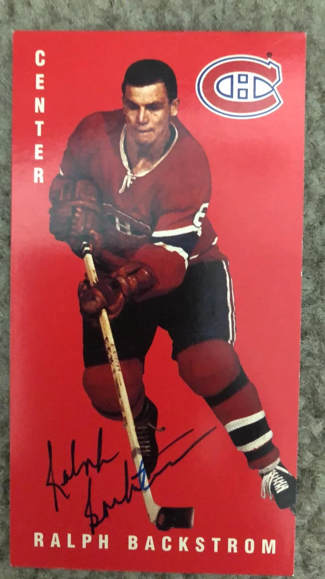 Ralph Backstrom Signed 1994-95 Parkhurst Tall Boys Hockey Card - Montreal Canadiens