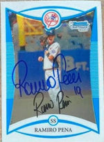 Ramiro Pena Signed 2008 Bowman Chrome Draft Picks & Prospects Baseball Card - New York Yankees