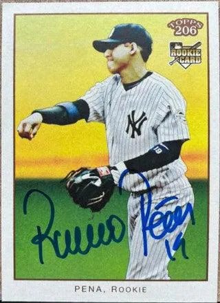 Ramiro Pena Signed 2009 Topps 206 Baseball Card - New York Yankees