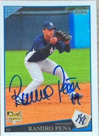 Ramiro Pena Signed 2009 Topps Baseball Card - New York Yankees