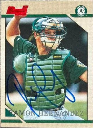 Ramon Hernandez Signed 1996 Bowman Baseball Card - Oakland A's