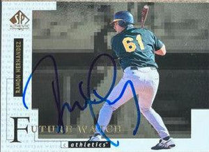 Ramon Hernandez Signed 1998 SP Authentic Baseball Card - Oakland A's - PastPros
